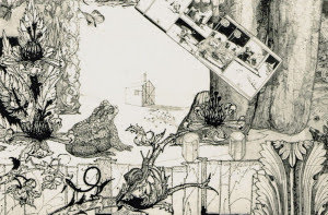 Jess Collins paste-up "Narkissos" (detail 1)